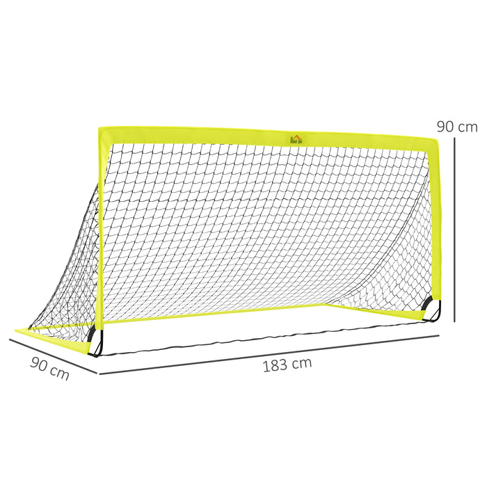 Football Goal Folding Outdoor with All Weather Net 6'x3' Yellow