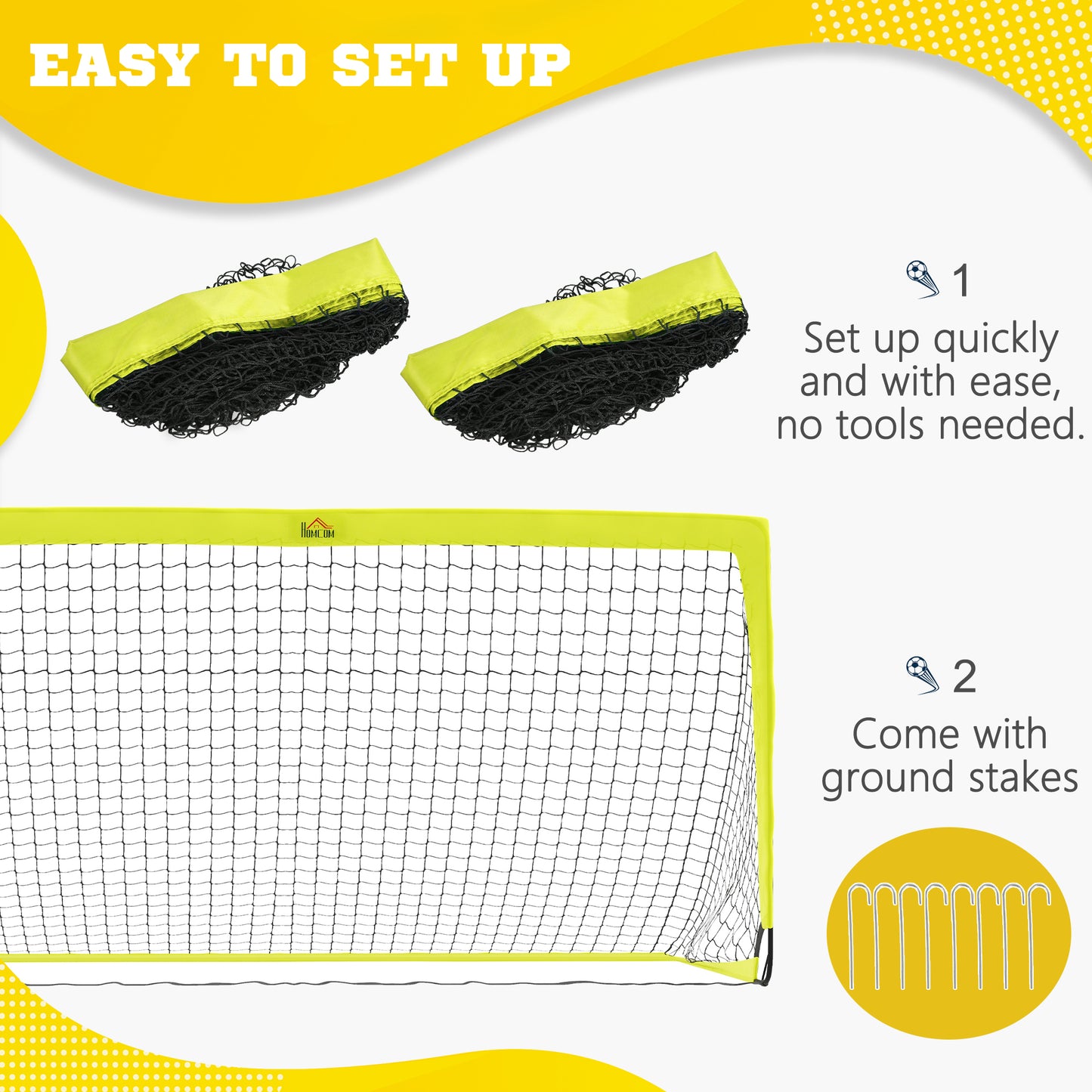 Football Goal Folding Outdoor with All Weather Net 6'x3' Yellow