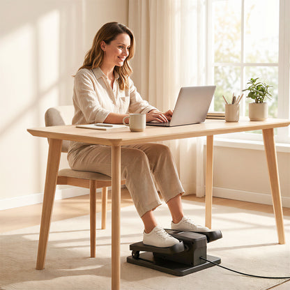 Under Desk Elliptical Machine, Electric Elliptical Machine for Seniors with Manual/Auto Mode, 12 Adjustable Speed, Portable Seated Pedal Exerciser with Remote Control & LED Monitor for Home