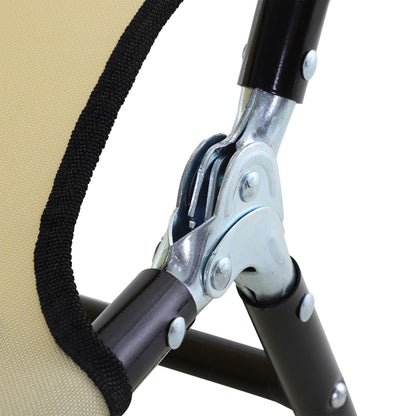 Portable Folding Sun Lounger With 5-Position Adjustable Backrest Relaxer Recliner with Lightweight Frame Great for Pool or Sun Bathing Beige