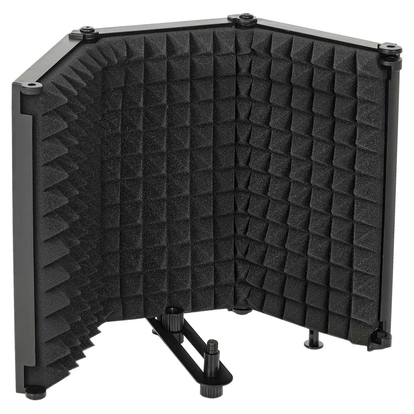 Foldable Table Top Studio Microphone Isolation Shield, Black