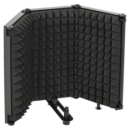 Foldable Table Top Studio Microphone Isolation Shield, Black