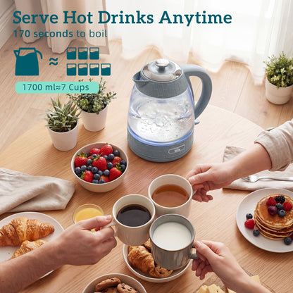 Kettle and Toaster Set with Strix Thermostat, Crumb Tray, Grey