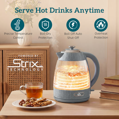 Kettle and Toaster Set with Strix Thermostat, Crumb Tray, Grey