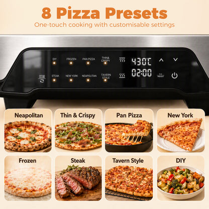 Pizza Oven Indoor, 12 Inch Electric Countertop Pizza Maker, 2200W
