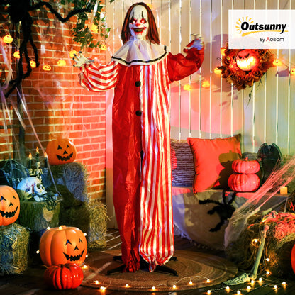 Sound Activated Halloween Animatronics Clown with Red Light Up Eyes