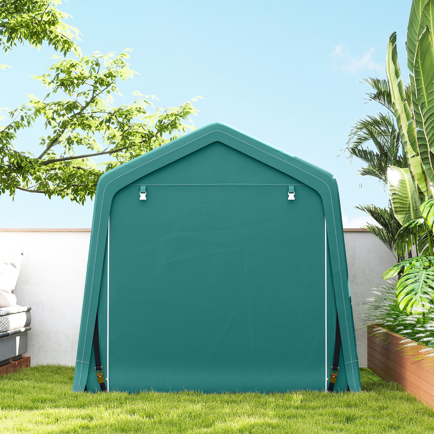 Outdoor Garden Storage Shed Waterproof Bike Tent  w/ Zipper Doors