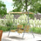 2 Person Covered Patio Swing with Pivot Table & Storage Console Beige