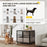 80cm Dog Crate Furniture Dog Cage End Table Indoor w/ Doors, Cushion