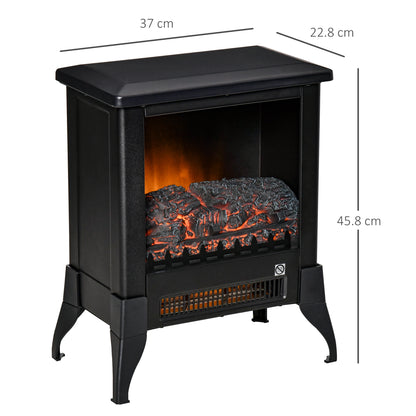 Electric Fireplace Stove, Freestanding Fireplace Heater W/ Flame Effect