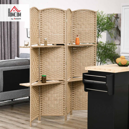Freestanding Privacy Screen, 160 x 170cm, Natural Wood Finish