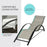 3 Pieces Lounge Chair Set Garden Outdoor Recliner Sunbathing Chair with Table, Grey