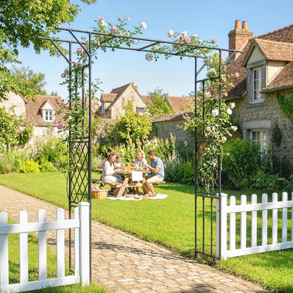 Garden Arch, Rose Arch, 180 x 40 x 215 cm, Black