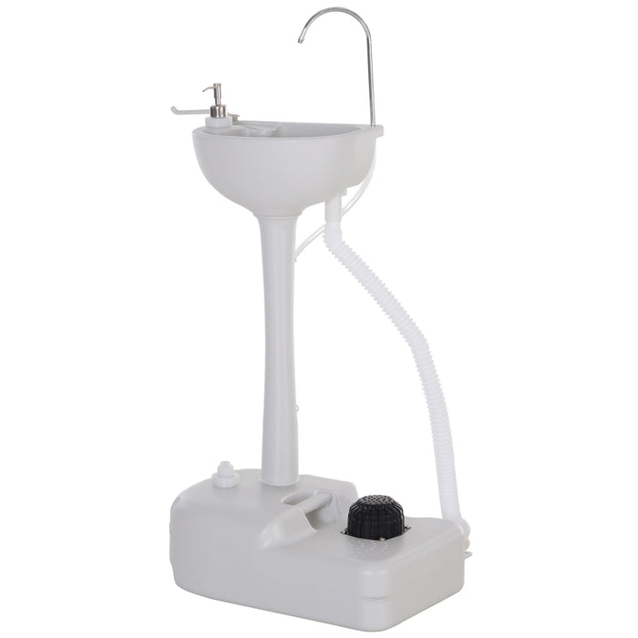 HDPE Outdoor Soap Dispending Sink w/ Towel Holder White