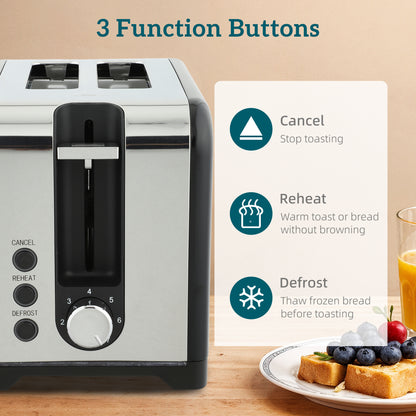 1.7L 3000W Rapid Boil Jug Kettle and 2-Slice Toaster Set, Black