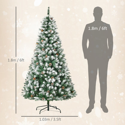 6FT Artificial Christmas Tree Xmas Indoor Decoration, Automatic Open