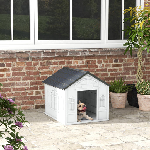 Plastic Weatherproof Dog House, Grey