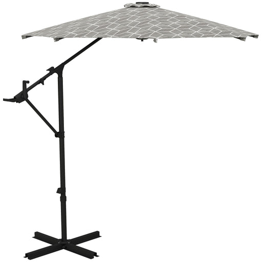 3(m) Convertible Cantilever Parasol and Centre-post Garden Parasol with Cross Base, 360 Rotation Banana Parasol with Crank Handle