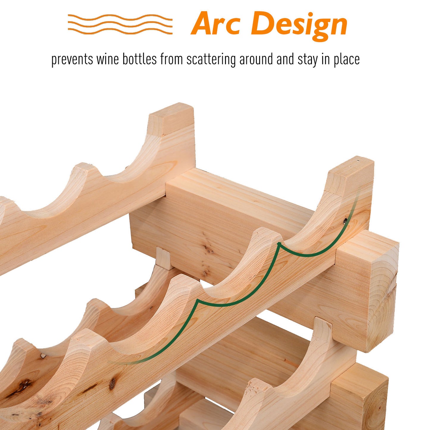 72 Bottle Shelf Wine Rack Holder Standing Holds Storage Pine Wood Cellar