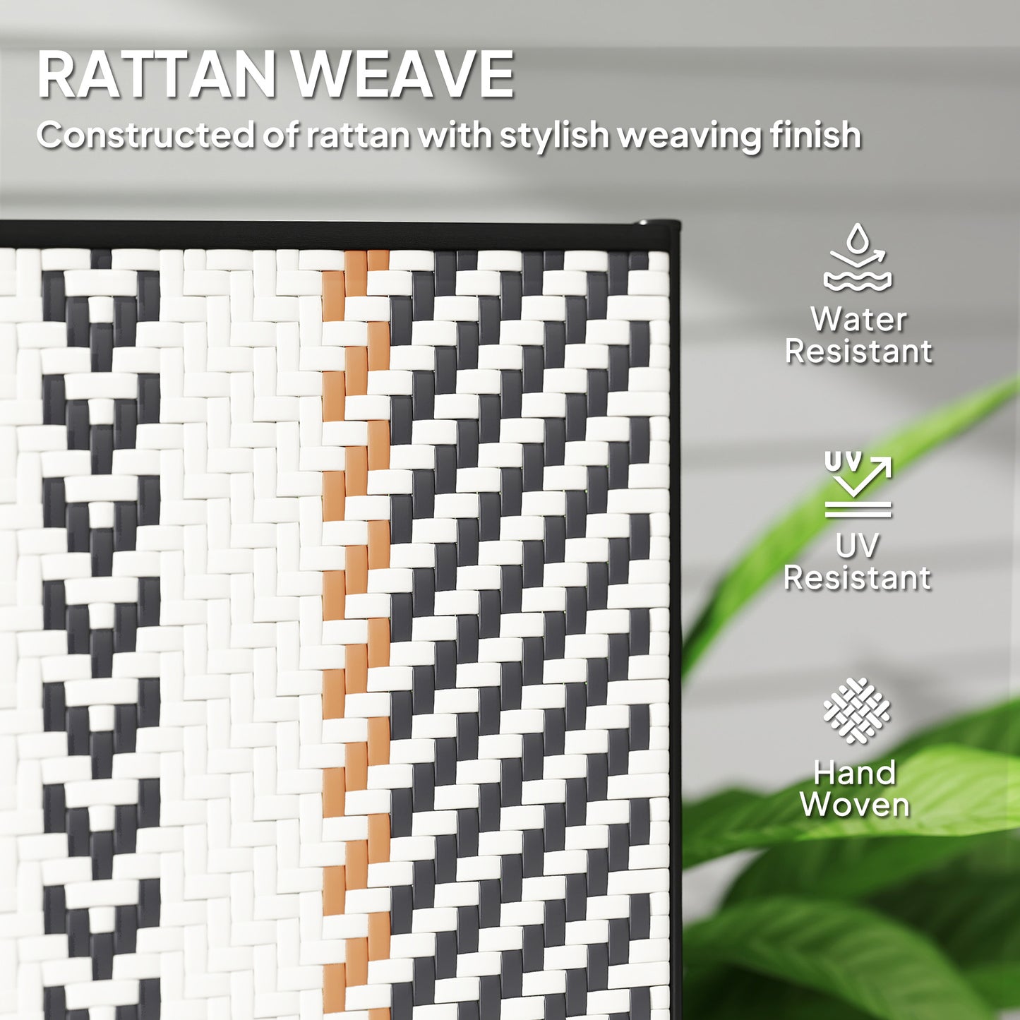 2PCs Rattan Folding Chair w/ 5-Position Adjustable Backrest, Black