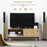 TV Stand Cabinet with Sliding Door for Living Room Natural