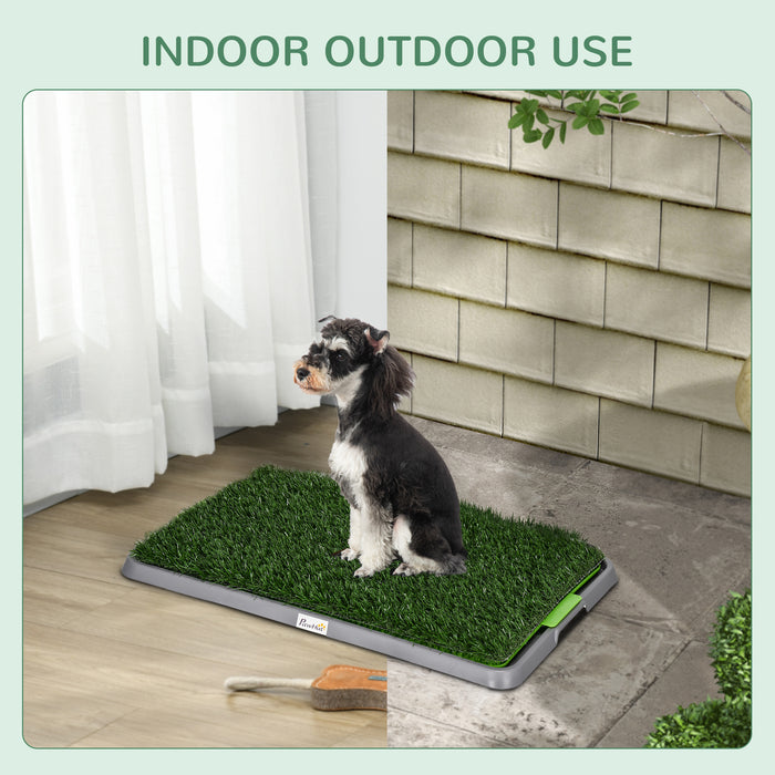 Dog Toilet with 2 Packs Artificial Grass Pads, 67 x 41cm, Green