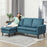 3 Seater Corner Sofa Couch Settee with Chaise Lounge, Blue