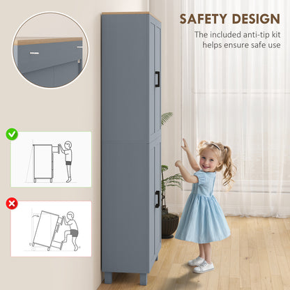 Modern Kitchen Cupboard Storage Cabinet with 4 Shelves, Grey