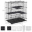 3 Level DIY Pet Playpen Metal Small Animal Cage Guinea Pig Rabbit Ferret Chinchillas Cage 4 Doors Bottom Trays Black