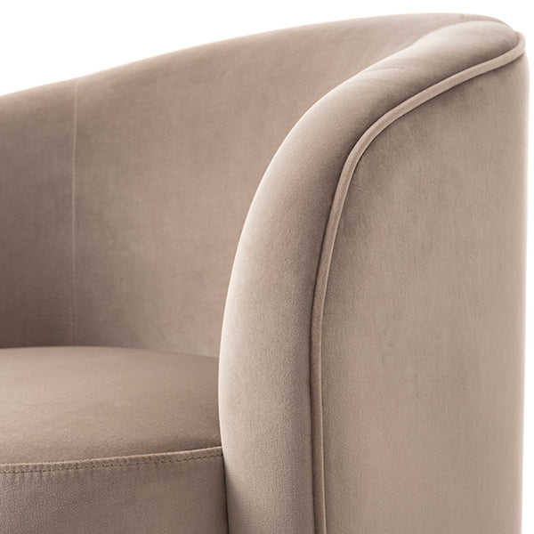 West End Swivel Dining Chair - Taupe - Brass Base