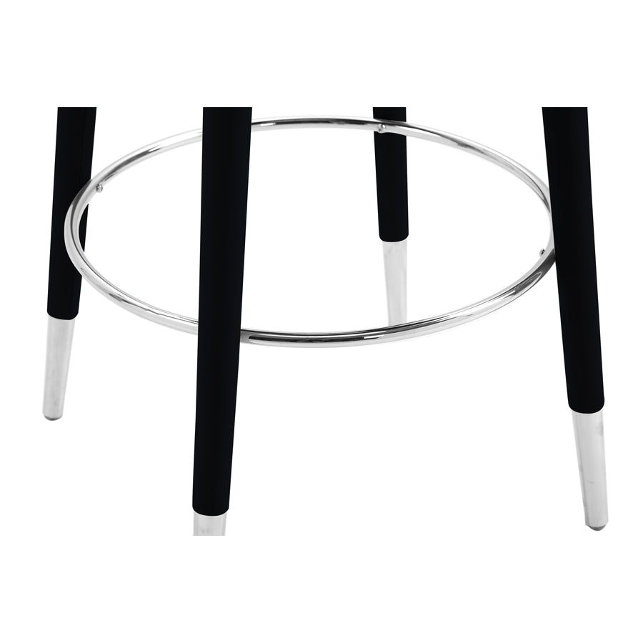 Bellucci Counter Stool - Black - Silver Caps
