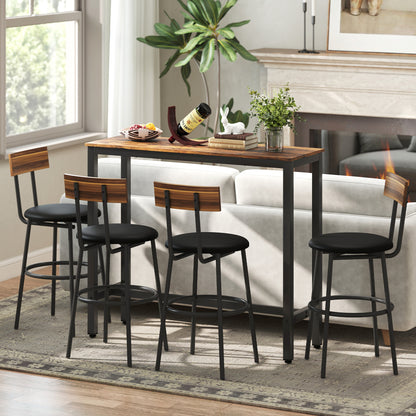 Bar Table Coffee Table with Adjustable Footpads for Breakfast Dining