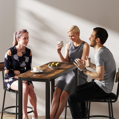 Bar Table Coffee Table with Adjustable Footpads for Breakfast Dining