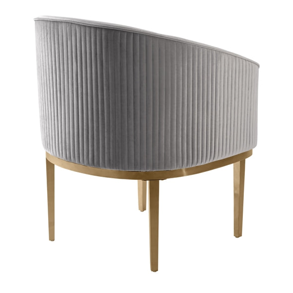 Ella Dining Chair - Dove Grey - Brass Base