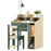 Kids Desk and Chair Set with Storage Shelves, Drawer, Green