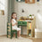 Kids Desk and Chair Set with Storage Shelves, Drawer, Green