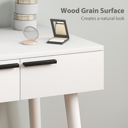 Dressing Table Vanity Set Make Up Desk with Mirror & Stool White