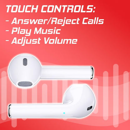 Wireless Earbuds, Bluetooth Headphones in Ear with Noise Cancelling Mic Wireless Earphones, LED Charging Indicator