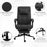 Office Chair with Adjustable Height, Wheels, Footrest, Black