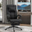 Office Chair with Adjustable Height, Wheels, Footrest, Black