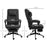 Office Chair with Adjustable Height, Wheels, Footrest, Black