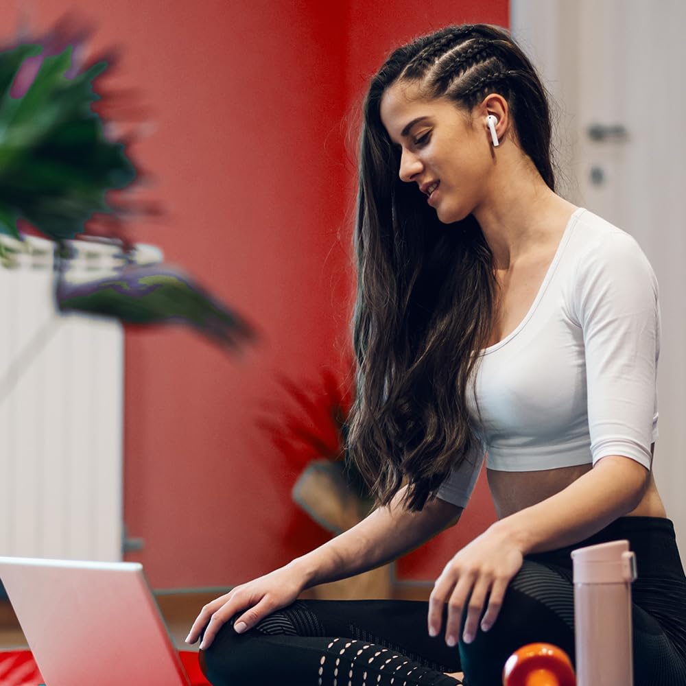 Wireless Earbuds, Bluetooth Headphones in Ear with Noise Cancelling Mic Wireless Earphones, LED Charging Indicator