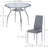 Five-Piece Dining Set, with Padded Chairs and Glass-Top Table - Grey