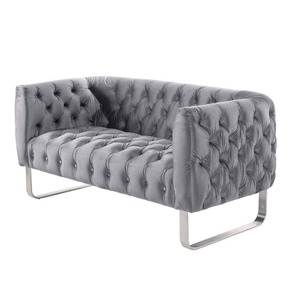 Grosvenor Two Seat Sofa - Dove Grey - Brushed Silver
