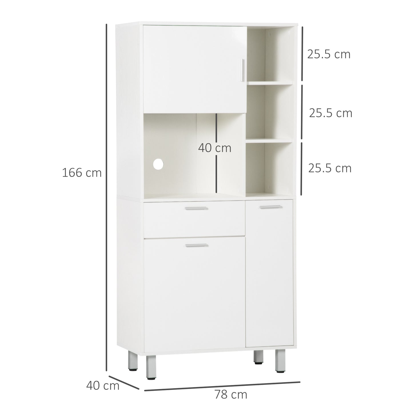 Freestanding Kitchen Storage Unit Cupboard Cabinets Drawers  Shelf