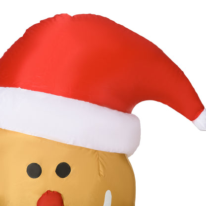 6ft Christmas Inflatable Gingerbread Man & Santa Hat w/ LED Lights