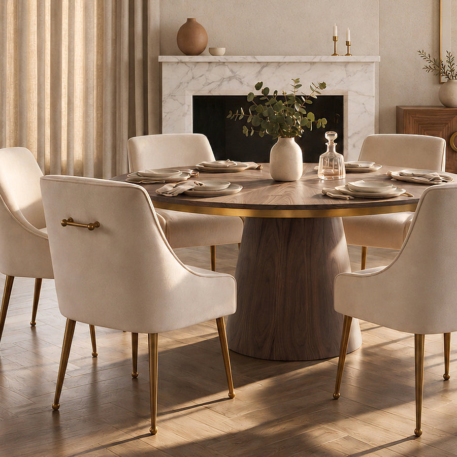 Brewster 6-8 Seat Walnut Dining Table