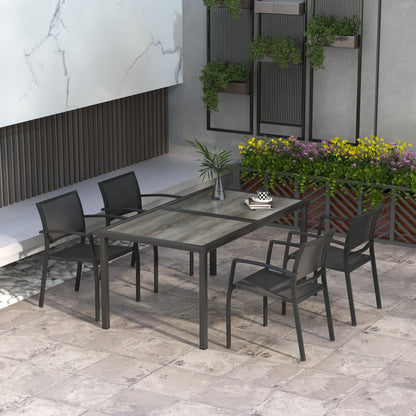 5 Pieces Patio Dining Set with 4 Stackable Chairs