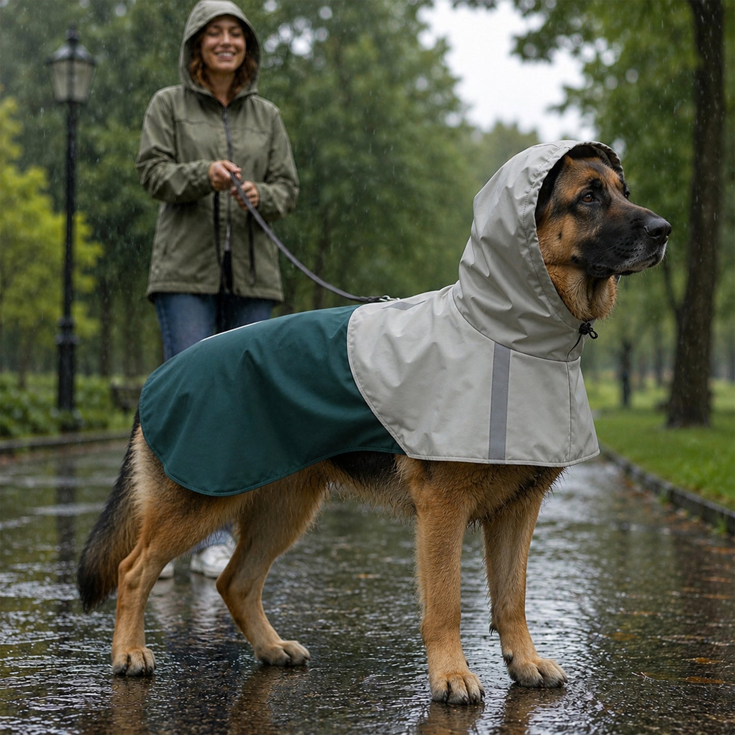 Dog Raincoat with Hood, Dog Rain Jacket, for Extra Large Dogs, XL