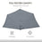 2.7m Balcony Half Parasol 5 Steel Ribs Construction Garden Outdoor Umbrella Grey